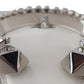 Chic White Leather Shoulder Bag with Crystal Buckle