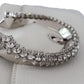 Chic White Leather Shoulder Bag with Crystal Buckle