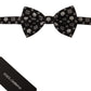Elegant Silk Black Crown Bow Tie