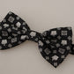 Elegant Silk Black Crown Bow Tie