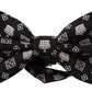Elegant Silk Black Crown Bow Tie