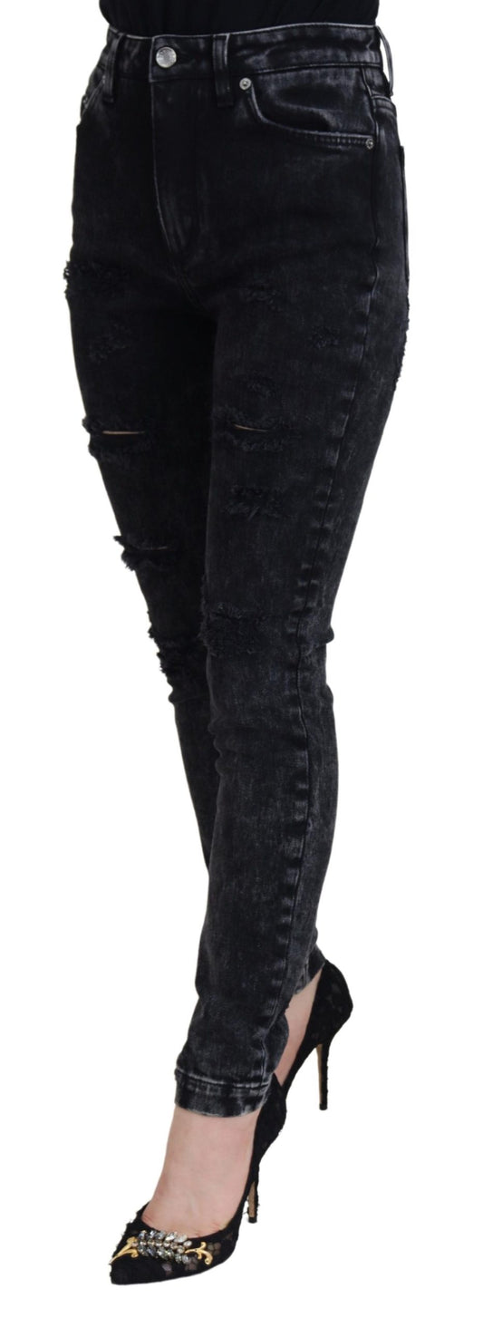 Elegant Black Denim Pants with Chic Detailing