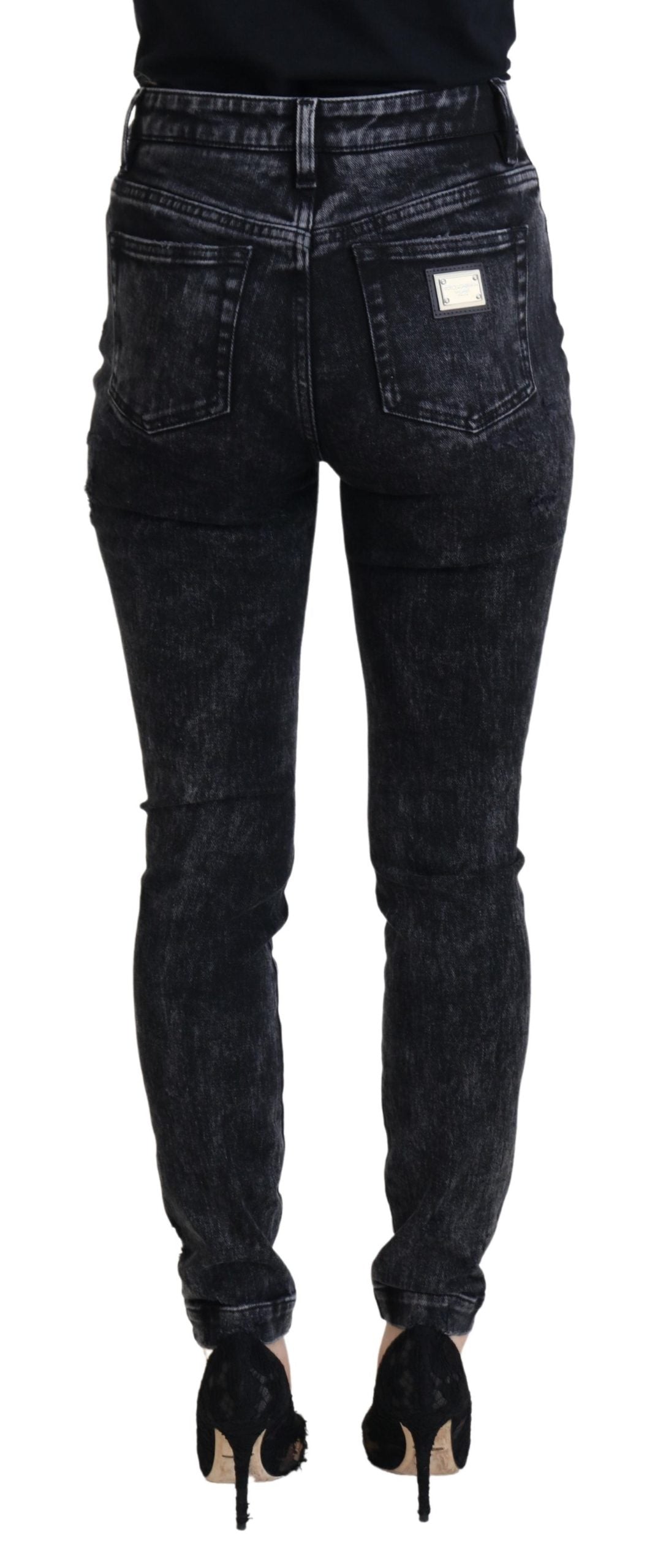 Elegant Black Denim Pants with Chic Detailing