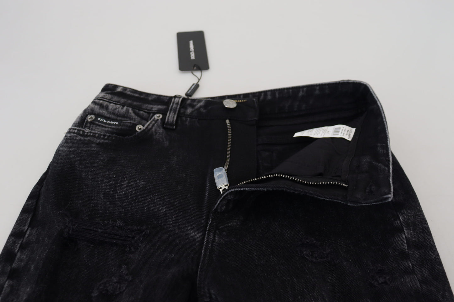 Elegant Black Denim Pants with Chic Detailing