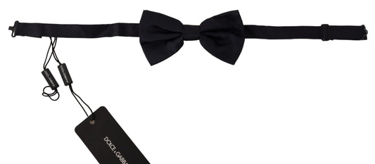 Elegant Blue Silk Bow Tie