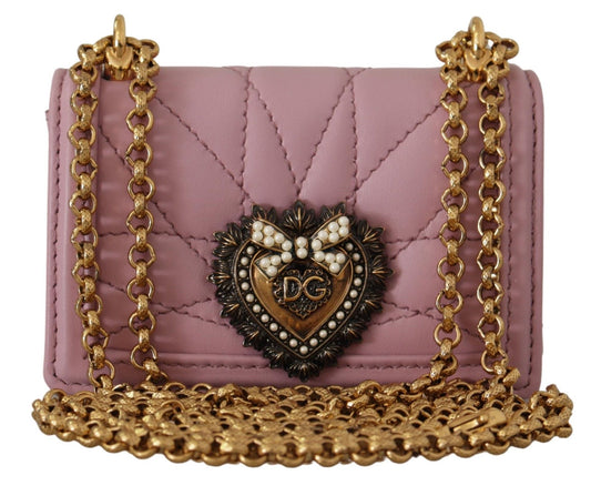 Elegant Pink Leather Micro Devotion Bag