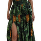 Tropical V-Neck Cotton Maxi Dress