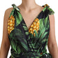 Tropical V-Neck Cotton Maxi Dress