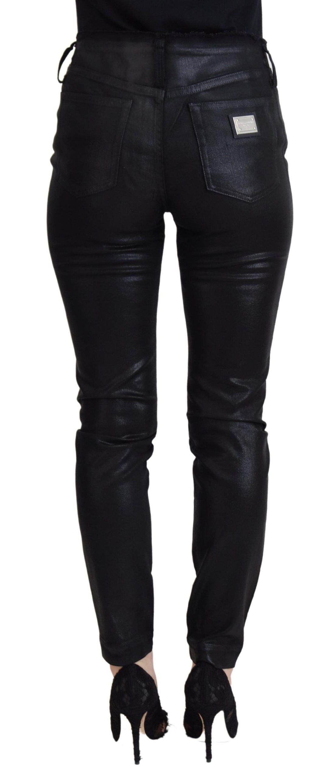 Elegant Italian Black Denim Pants