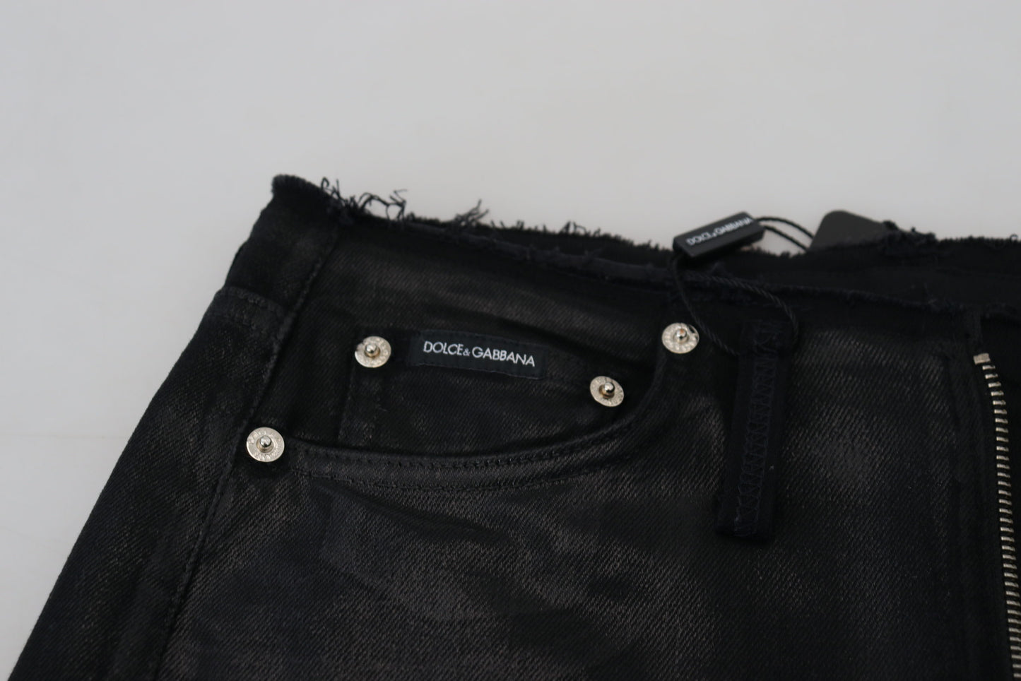 Elegant Italian Black Denim Pants