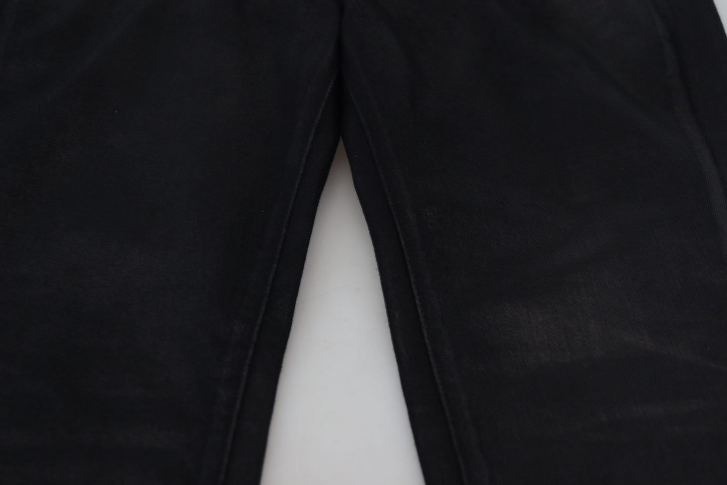 Elegant Italian Black Denim Pants