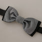 Elegant Gray Silk Bow Tie