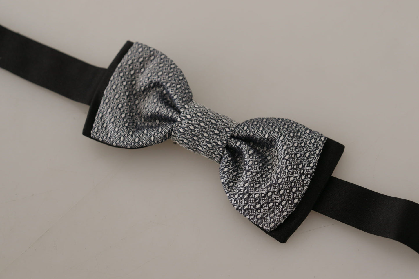 Elegant Gray Silk Bow Tie