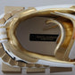 Chic White & Gold Leather Super Queen Sneakers