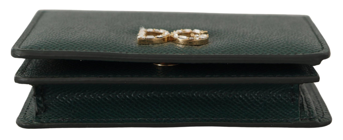 Elegant Green Leather Continental Wallet