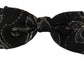 Elegant Black Fantasy Patterned Bow Tie