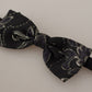 Elegant Black Fantasy Patterned Bow Tie