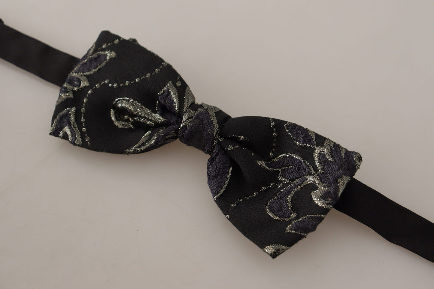 Elegant Black Fantasy Patterned Bow Tie