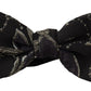 Elegant Black Fantasy Patterned Bow Tie
