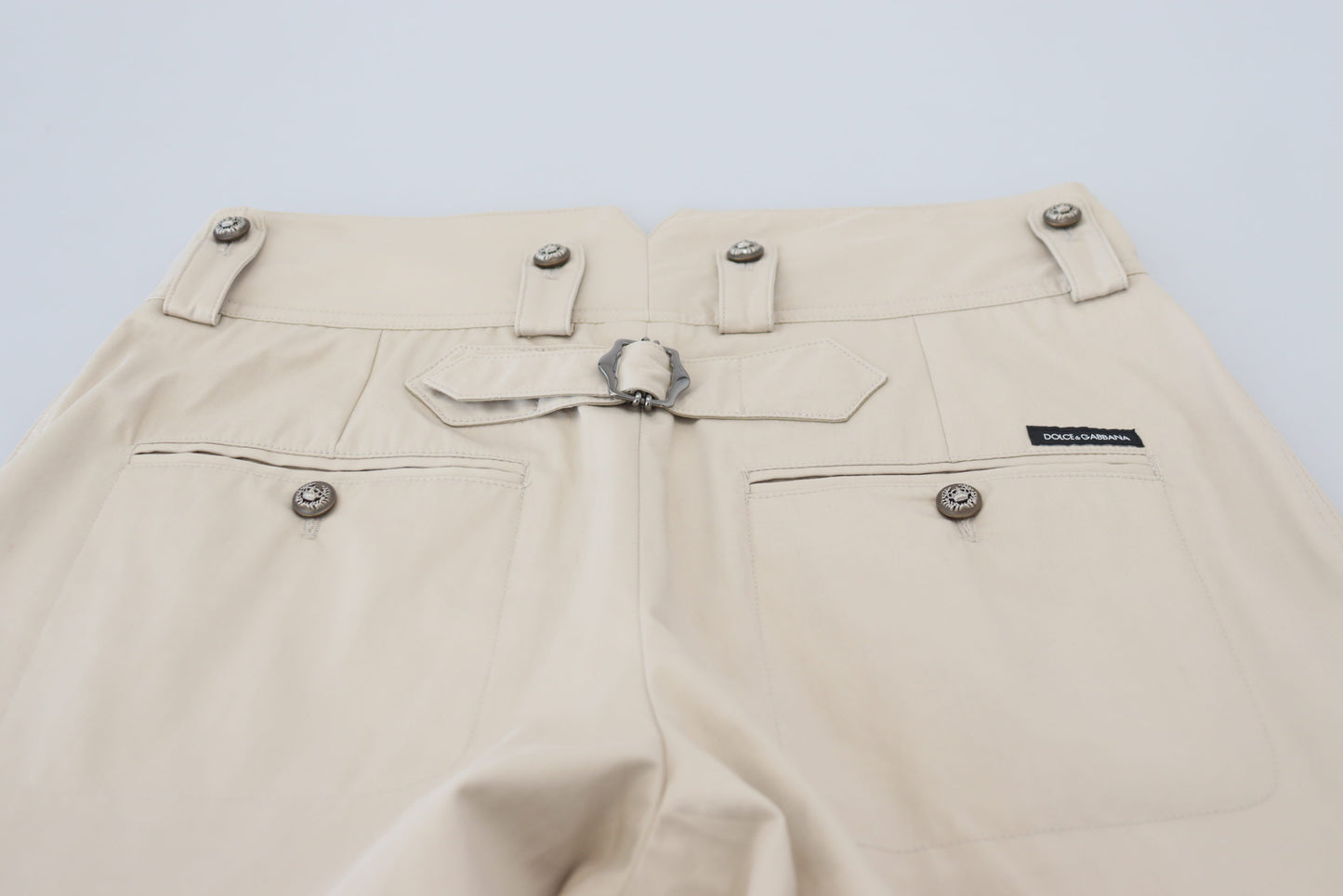 Elegant Beige Cotton Trousers