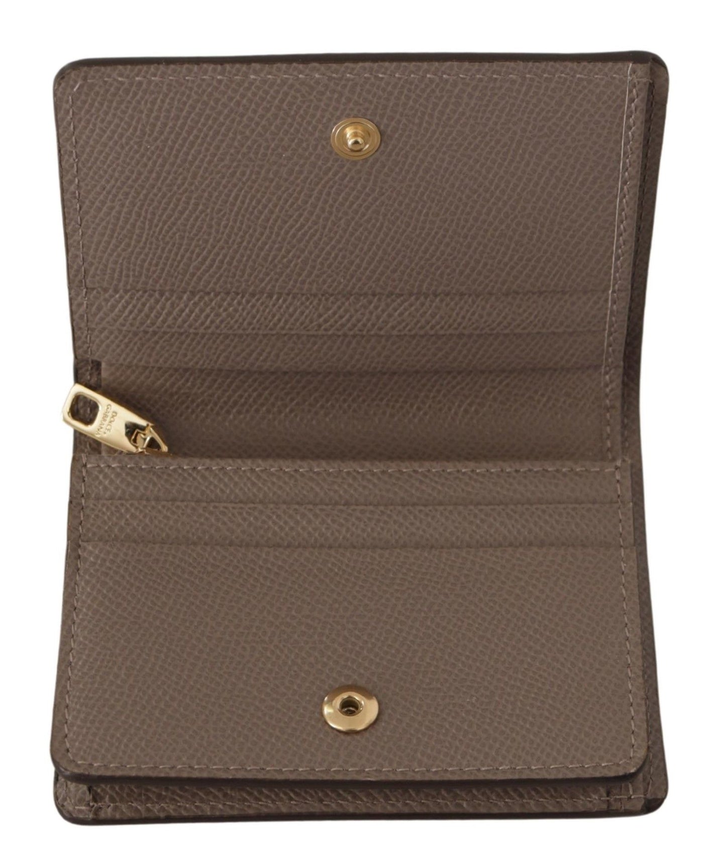 Elegant Beige Leather Continental Wallet