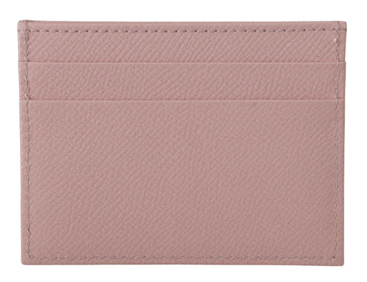 Chic Pink Leather Cardholder with Exclusive Print