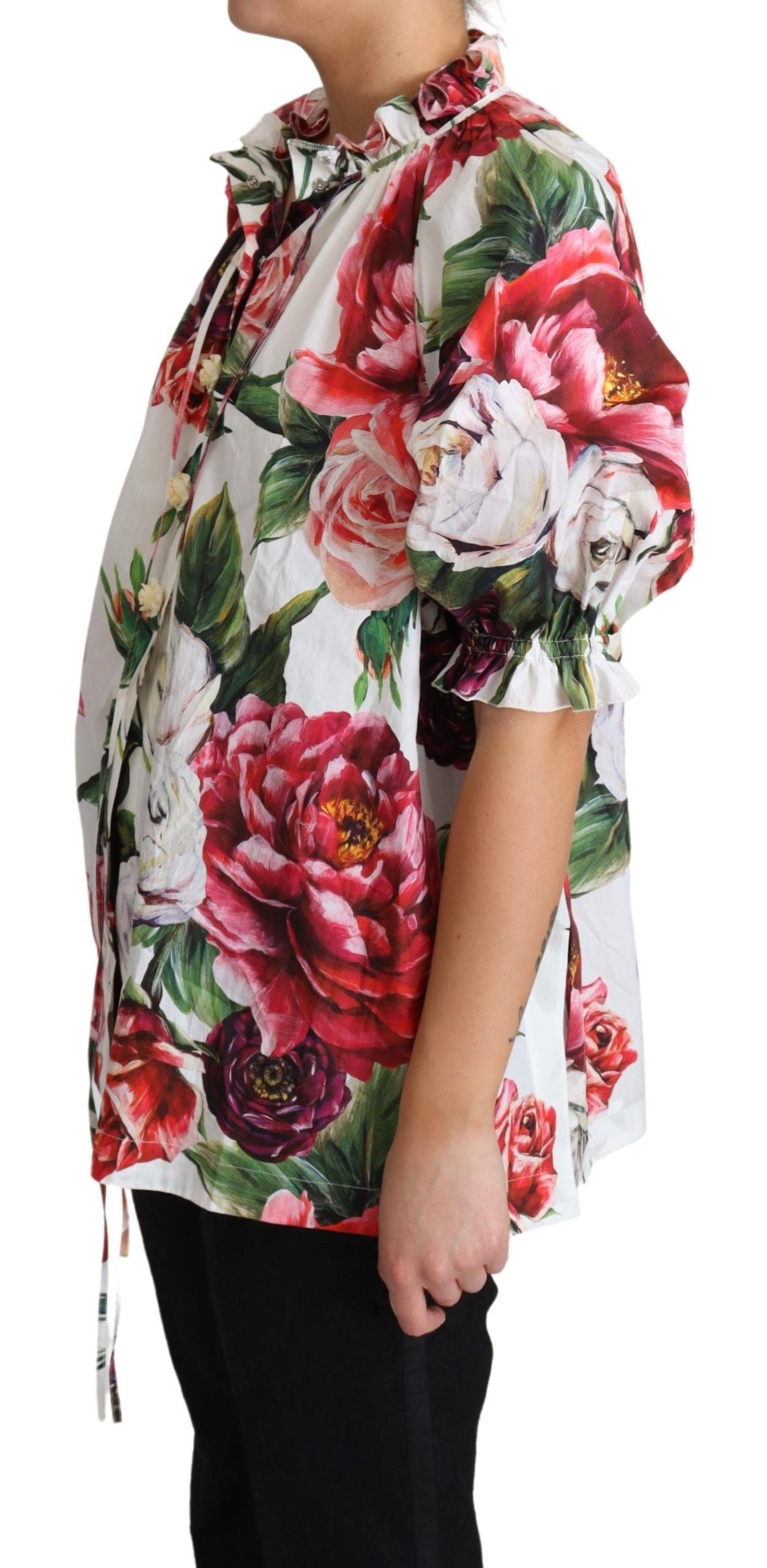 Vibrant Peony Print Cotton Top