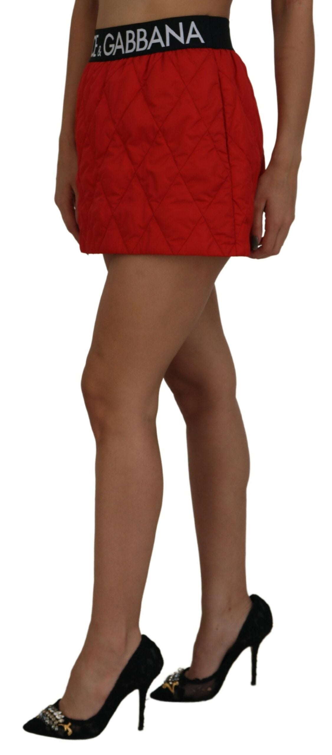 Elegant High Waist Mini Skirt in Red