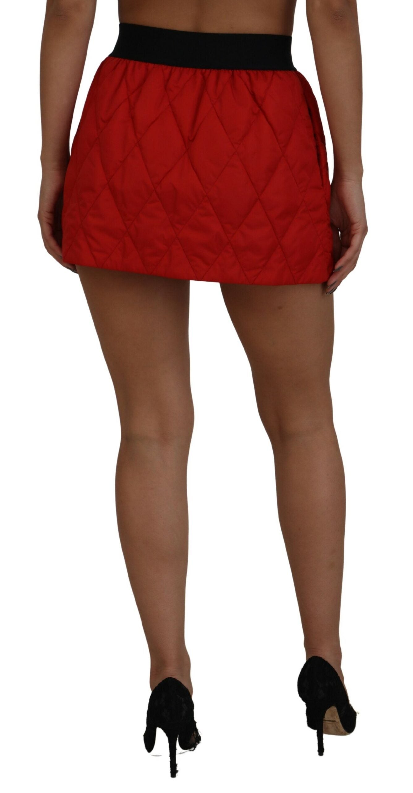 Elegant High Waist Mini Skirt in Red