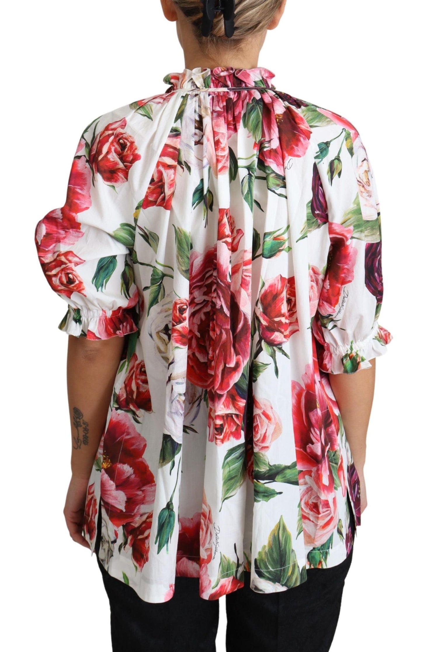 Vibrant Peony Print Cotton Top