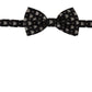 Elegant Silk Bow Tie in Black Logo Pattern