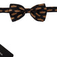 Black Orange Car Print Silk Bow Tie