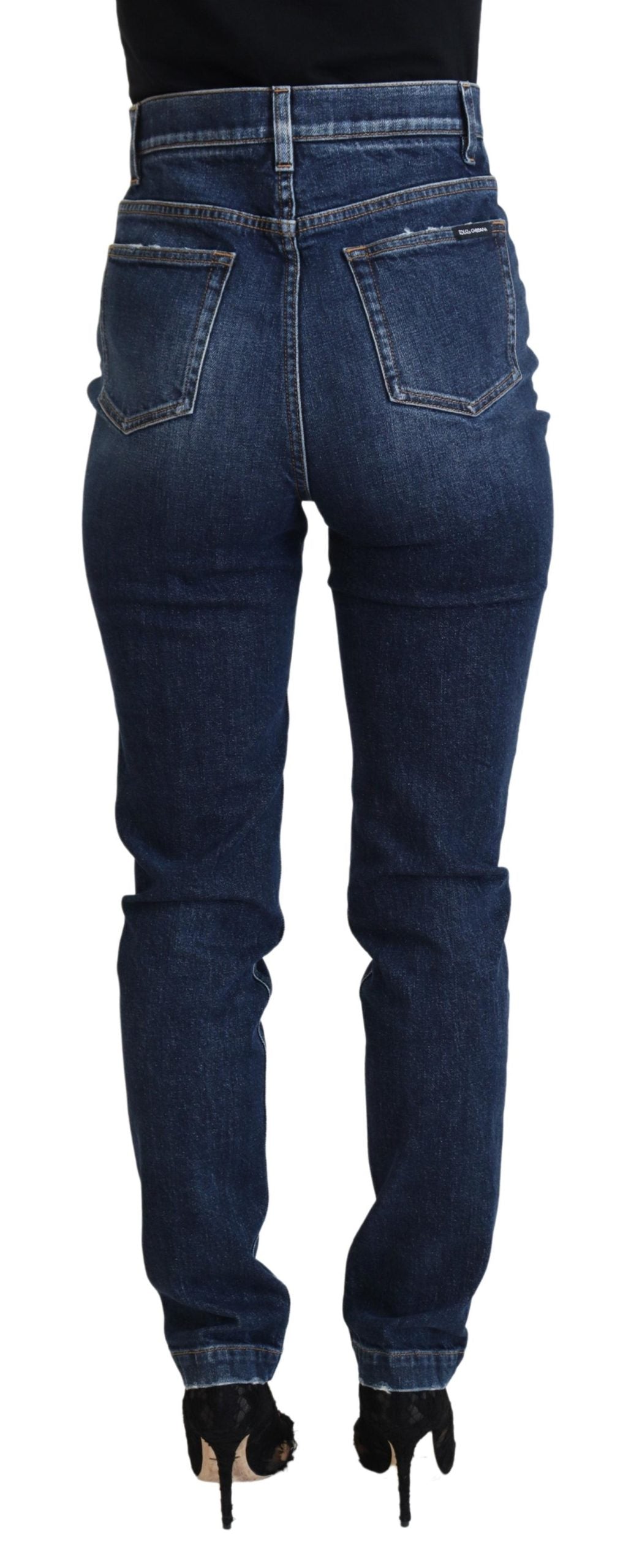 Elegant Dark Blue Denim Pants