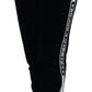 Black DG Logo Velvet Trouser Pants