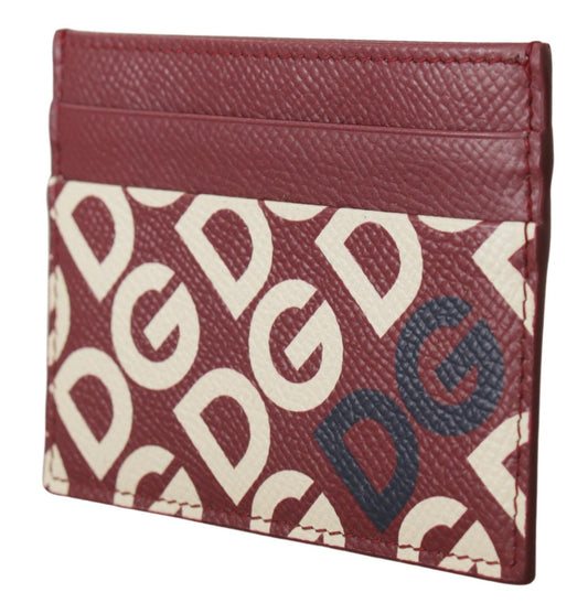 Elegant Leather Cardholder in Chic Red