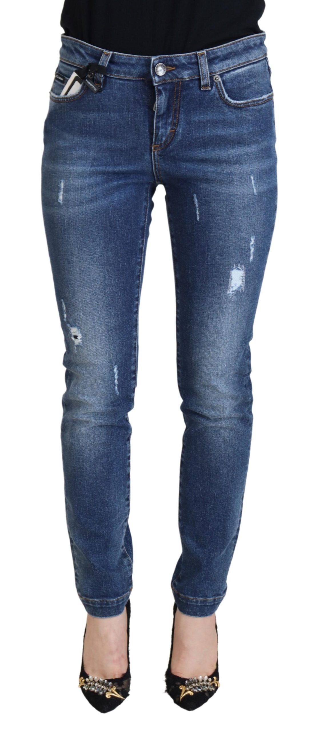 Chic Distressed Denim Jeans