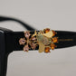 Elegant Gold-Embellished Black Sunglasses
