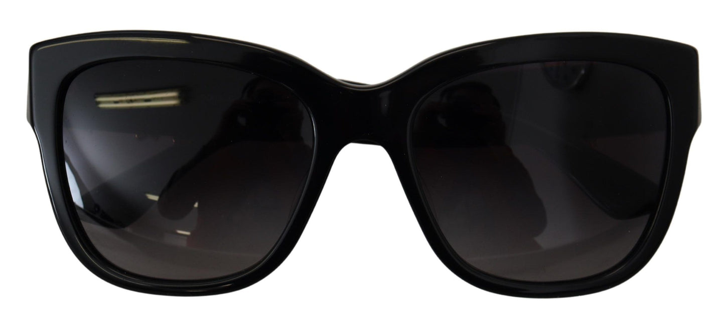 Elegant Gold-Embellished Black Sunglasses