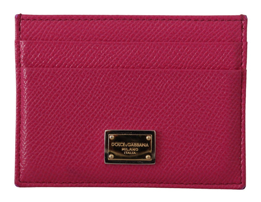 Elegant Pink Leather Cardholder