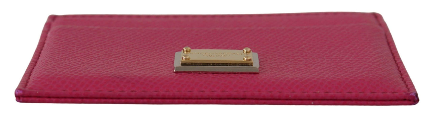 Elegant Pink Leather Cardholder