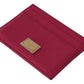 Elegant Pink Leather Cardholder