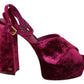 Sumptuous Velvet Platform Sandals in Pink