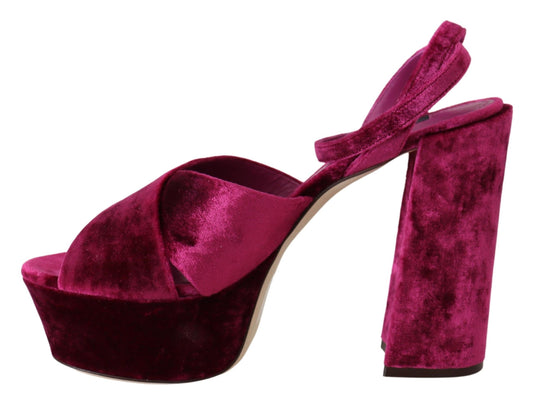 Sumptuous Velvet Platform Sandals in Pink