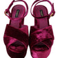 Sumptuous Velvet Platform Sandals in Pink