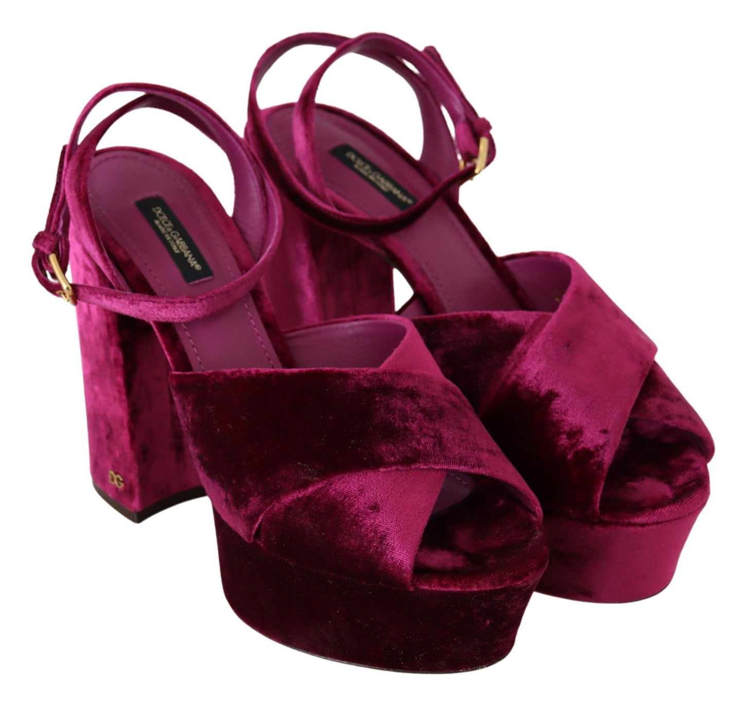 Sumptuous Velvet Platform Sandals in Pink