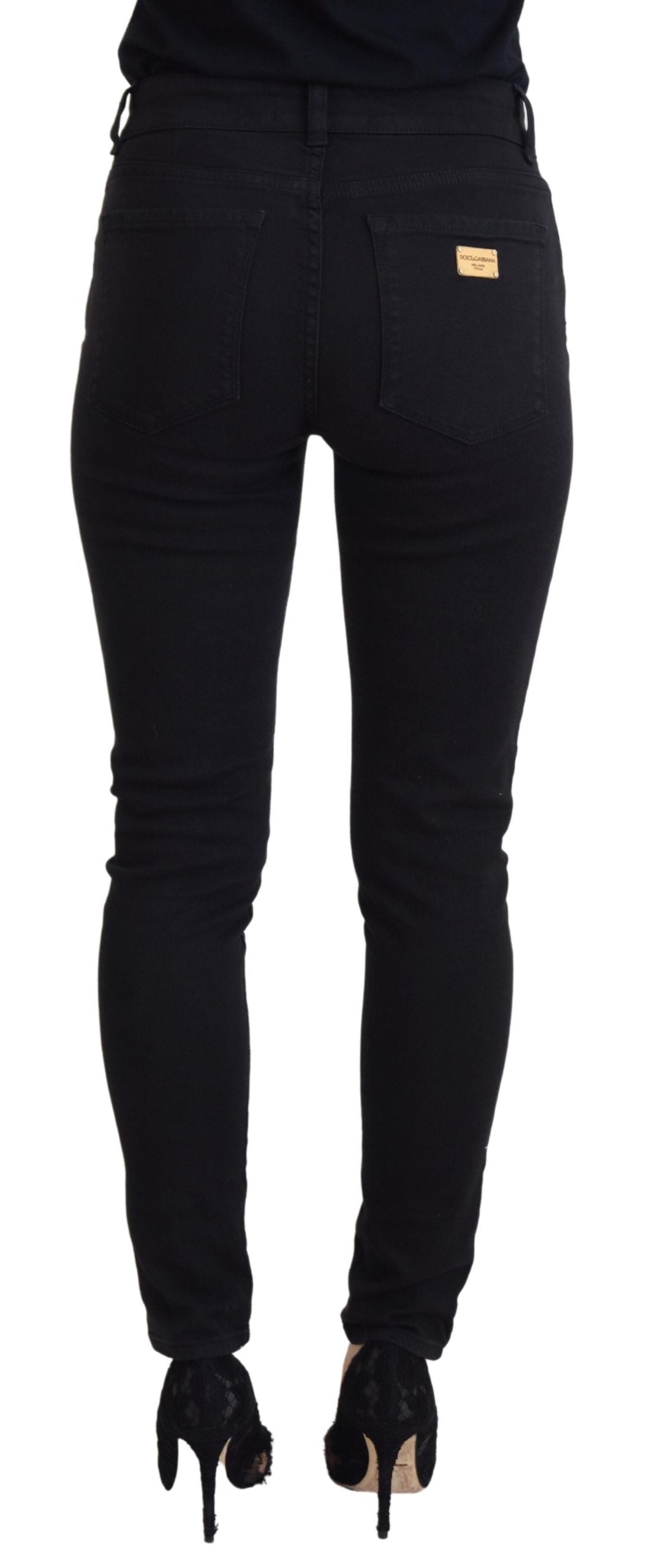 Elegant Black Denim Pants - Slim Fit Luxury