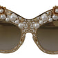 Ortensia Embellished Gold Sunglasses