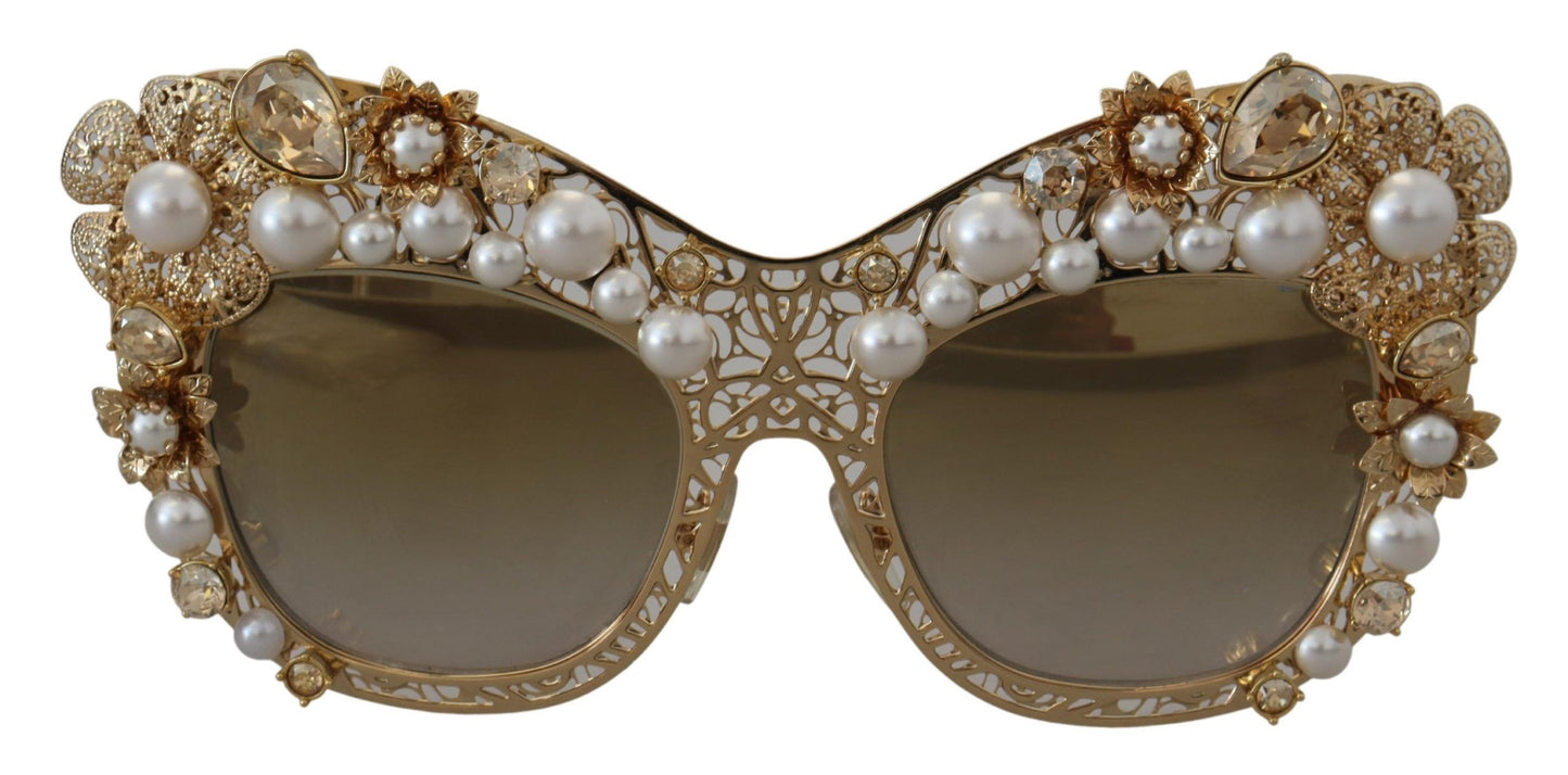 Ortensia Embellished Gold Sunglasses