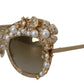 Ortensia Embellished Gold Sunglasses