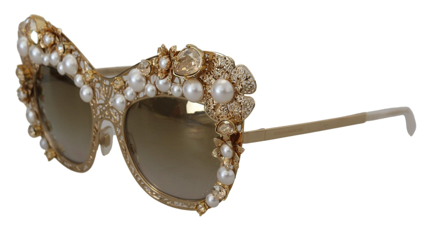 Ortensia Embellished Gold Sunglasses